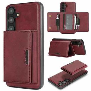 For Samsung Galaxy S23 5G Kalebol Strong Magnetic MagSafe Tri-Fold Wallet Leather Phone Case(Red)