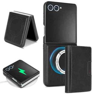 For Samsung Galaxy Z Flip7 Kalebol Strong Magnetic MagSafe Tri-Fold Wallet Leather Phone Case(Black)
