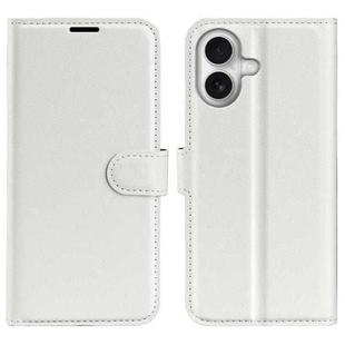For iPhone 17 Litchi Texture Horizontal Flip Leather Phone Case with Holder(White)