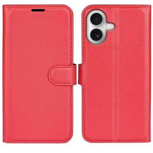 For iPhone 17 Litchi Texture Horizontal Flip Leather Phone Case with Holder(Red)