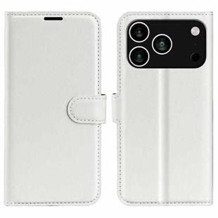 For iPhone 17 Pro Litchi Texture Horizontal Flip Leather Phone Case with Holder(White)