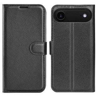 For iPhone 17 Air Litchi Texture Horizontal Flip Leather Phone Case with Holder(Black)
