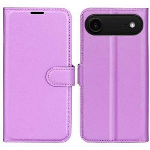 For iPhone 17 Air Litchi Texture Horizontal Flip Leather Phone Case with Holder(Purple)