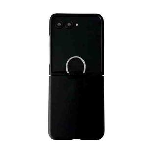For Motorola Moto 50 Ultra Electricplating Ring Buckle Folding Phone Case(Black)