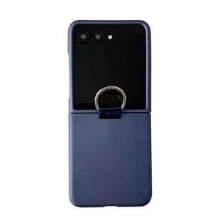 For Motorola Moto 50 Ultra Electricplating Ring Buckle Folding Phone Case(Blue)