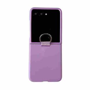 For Motorola Moto 50 Ultra Electricplating Ring Buckle Folding Phone Case(Purple)