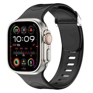 For Apple Watch 46mm / 49mm / 45mm / 44mm Explorer Silicone Watch Band(Black)