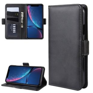 Dual-side Magnetic Buckle Horizontal Flip Leather Case for iPhone XR, with Holder & Card Slots & Photo Frame(Black)