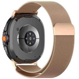 For Samsung Galaxy Watch 8 40 / 44mm Milanese Loop Magnetic Metal Watch Band(Rose Gold)
