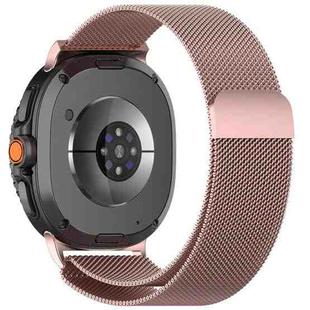 For Samsung Galaxy Watch 8 40 / 44mm Milanese Loop Magnetic Metal Watch Band(Rose Pink)