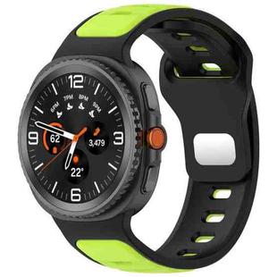 For Samsung Galaxy Watch 8 40 / 44mm Reverse Buckle Two Color Silicone Watch Band(Black Lime)