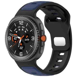 For Samsung Galaxy Watch 8 40 / 44mm Reverse Buckle Two Color Silicone Watch Band(Black Blue)