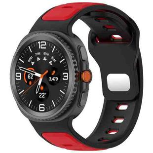 For Samsung Galaxy Watch 8 40 / 44mm Reverse Buckle Two Color Silicone Watch Band(Black Red)