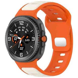 For Samsung Galaxy Watch 8 40 / 44mm Reverse Buckle Two Color Silicone Watch Band(Orange Starlight)