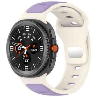 For Samsung Galaxy Watch 8 40 / 44mm Reverse Buckle Two Color Silicone Watch Band(Starlight Purple)