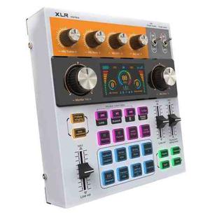 C200 For Live Streaming / Singing Sound Card Audio Mixer Bluetooth Adjustable Mixing Console(White)