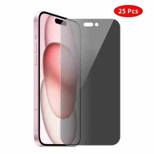 For iPhone 15 Plus JUNSUNMAY 25pcs Privacy Screen Protector Tempered Glass Film