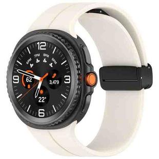 For Samsung Galaxy Watch 8 40mm / 44mm Folding Magnetic Buckle Silicone Watch Band(Starlight)