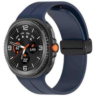 For Samsung Galaxy Watch 8 40mm / 44mm Folding Magnetic Buckle Silicone Watch Band(Midnight Blue)