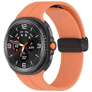 For Samsung Galaxy Watch 8 40mm / 44mm Folding Magnetic Buckle Silicone Watch Band(Orange)