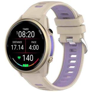 For Garmin Forerunner 970 Sports Steel Buckle Two Color Silicone Watch Band(Purple)