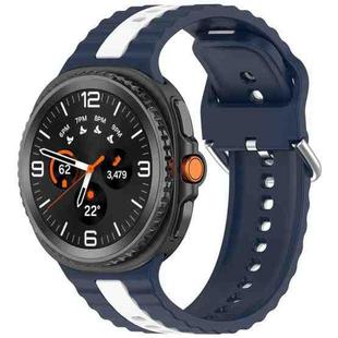 For Samsung Galaxy Watch 8 40mm / 44mm Vertical Two Color Silicone Watch Band(Midnight Blue White)