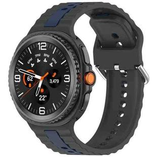 For Samsung Galaxy Watch 8 40mm / 44mm Vertical Two Color Silicone Watch Band(Gray Blue)