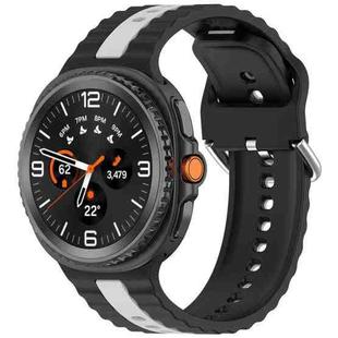 For Samsung Galaxy Watch 8 40mm / 44mm Vertical Two Color Silicone Watch Band(Black Gray)