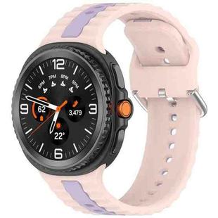 For Samsung Galaxy Watch 8 40mm / 44mm Vertical Two Color Silicone Watch Band(Pink Purple)