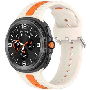 For Samsung Galaxy Watch 8 40mm / 44mm Vertical Two Color Silicone Watch Band(Starlight Orange)