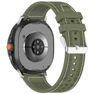 For Samsung Galaxy Watch 8 40mm / 44mm Hybrid Nylon Braid Silicone Watch Band(Spruce Green)