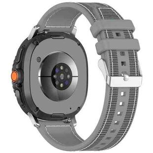 For Samsung Galaxy Watch 8 40mm / 44mm Hybrid Nylon Braid Silicone Watch Band(Gray)