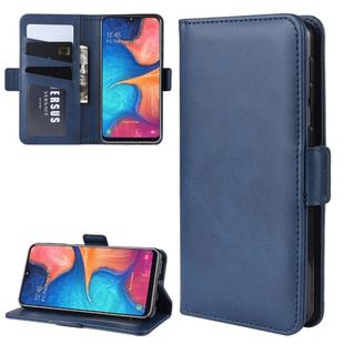 Wallet Stand Leather Cell Phone Case for Galaxy A20E，with Wallet & Holder & Card Slots(Dark Blue)