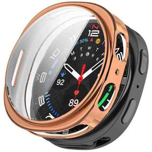 For Samsung Galaxy Watch 8 44mm All Coverage Electroplated TPU Watch Protective Case(Rose Gold)