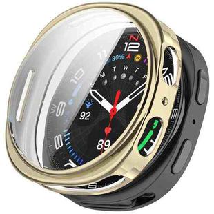 For Samsung Galaxy Watch 8 44mm All Coverage Electroplated TPU Watch Protective Case(Light Gold)