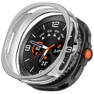 For Samsung Galaxy Watch 8 Classic / Ultra 2  Half Coverage Hollow TPU Watch Protective Case(Electroplated Silver)