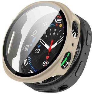 For Samsung Galaxy Watch 8 44mm Tempered Film Integrated PC Watch Case(Ivory White)
