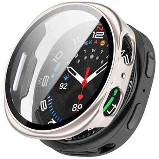 For Samsung Galaxy Watch 8 44mm Tempered Film Integrated PC Watch Case(Frosted Starlight)