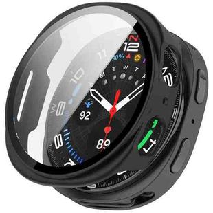 For Samsung Galaxy Watch 8 44mm Tempered Film Integrated PC Watch Case(Frosted Black)