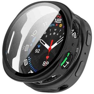 For Samsung Galaxy Watch 8 40mm Tempered Film Integrated PC Watch Case(Glossy Black)