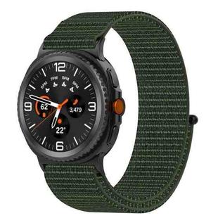 For Samsung Galaxy Watch 8 40 / 44mm Nylon Hook and Loop Fastener Watch Band(Army Green)