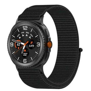 For Samsung Galaxy Watch 8 40 / 44mm Nylon Hook and Loop Fastener Watch Band(Black)