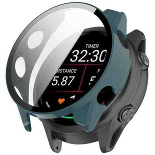 For Garmin Forerunner 570 42mm Tempered Film Integrated PC Watch Case(Green)