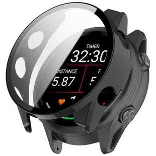 For Garmin Forerunner 570 47mm Tempered Film Integrated PC Watch Case(Black)