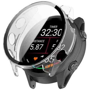 For Garmin Forerunner 570 47mm Tempered Film Integrated PC Watch Case(Transparent)
