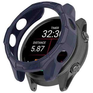 For Garmin Forerunner 570 47mm Hollow Armor Half Coverage TPU Watch Protective Case(Midnight Blue)