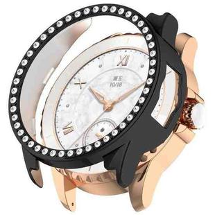 For Honor ROSSINI 2e Single Row Diamond Half Coverage Hollow TPU Watch Case(Black)