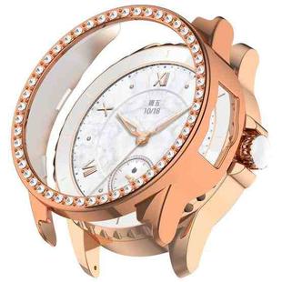 For Honor ROSSINI 2e Single Row Diamond Half Coverage Hollow TPU Watch Case(Rose Gold)