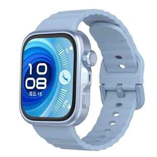 For Huawei Watch Fit 4 Pro / Fit 4 / Fit 3 Wave Texture Solid Color Silicone Watch Band(Light Blue)