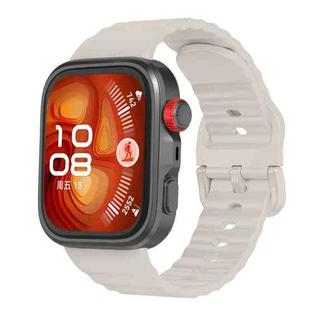 For Huawei Watch Fit 4 Pro / Fit 4 / Fit 3 Wave Texture Solid Color Silicone Watch Band(Starlight)